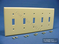 Leviton Ivory 5-Gang Toggle Light Switch Cover Wall Plate Switchplate 86023