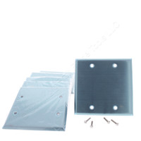 10 Eaton 2-Gang NON-MAGNETIC Stainless Steel BLANK Cover Flush Wallplates 93152