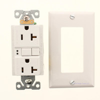 Eaton White Self-Testing GFCI Outlet Duplex Receptacle 5-20R 20A 125V SGF20W
