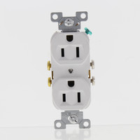 Eaton White COMMERCIAL Grade Outlet Receptacle NEMA 5-15R 15A 125V Bulk CR15W