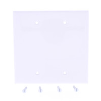 Eaton White UNBREAKABLE Mid-Size 2-Gang Blank Nylon Wallplate Cover PJ23W