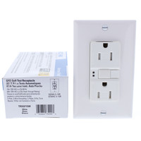 Eaton White Tamper Resistant GFCI Self-Test Outlet Duplex Receptacle NEMA 5-15R 15A TRSGF15W