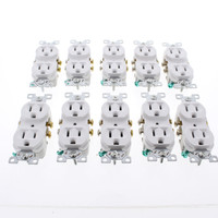 10 Eaton White COMMERCIAL Grade Outlet Receptacles NEMA 5-15R 15A 125V CR15W