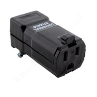 Hubbell Black HOSPITAL GRADE Straight Blade Connector "Universal Studios" 15A 125V HBL8119VBK