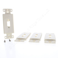 4 Hubbell Lt Almond 1-Port HDMI HD15 HD19 Frames for Decorator Wallplate ISF6BN