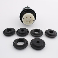 Hubbell Locking Connector NEMA L16-20R 20A 480V 3 Phase Watertight Safety Shroud Reverse Service HBL2433SR