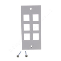 Hubbell Gray AMP 6-Port Faceplate For Floor/Wall Boxes Screw-Mount HBLAMP313SGY