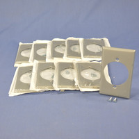 10 Leviton 2.147" Opening Steel Wallplate Covers With An Aluminum Finish 4927
