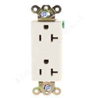 Hubbell Almond Decorator Receptacle Outlet 5-20R 20A Straight Commercial DRS20AL