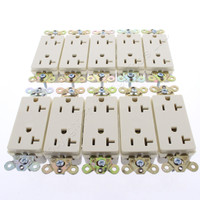 10 Hubbell Almond Decorator Receptacle Outlets 5-20R 20A Straight Commercial DRS20AL