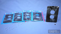5 Leviton JUMBO Black Marble Vinyl-Coated Steel Outlet Cover Oversize Receptacle Wallplates 89303-BML
