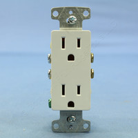 Hubbell White Residential Decorator Receptacle Outlet 5-15R 15A 125V Bulk RRD15W