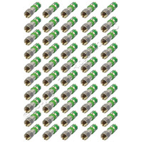 50 Green Leviton Compression F-Type Connectors Coaxial Cable Universal 40985-CPF