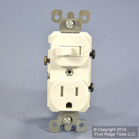 Leviton White TAMPER RESISTANT COMMERCIAL Wall Toggle Light Switch Outlet Receptacle 15A T5225-W Bulk