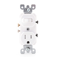 Leviton White TAMPER RESISTANT COMMERCIAL Wall Toggle Light Switch Outlet Receptacle 15A T5225-W Bulk