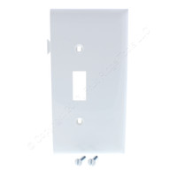 Pass and Seymour Semi-Jumbo White Sectional End Toggle Switch Unbreakable Wallplate Nylon Cover PJSE1-W