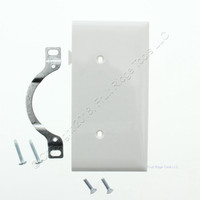Pass and Seymour Semi-Jumbo White Sectional End Blank Face Unbreakable Wallplate Nylon Cover Strap Mount PJSE14-W