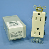 New Leviton Almond Decora COMMERCIAL Receptacle Duplex Wall Outlet 15A 16252-A