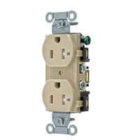Hubbell Ivory Commercial Tamper Resistant Receptacle Outlet 20A BR20ITR