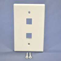 Cooper White Large Flush Mount Midsize 1-Gang Modular 2-Port Wallplate 5520W-MSP