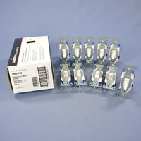 10 Cooper Wiring Devices White Toggle Wall Light Switches 3-WAY Quiet 15A 120V 1303-7W