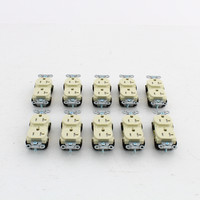 10 Hubbell/Bryant Light Almond Tamper Resistant Commercial Outlet Receptacles 20A CBRS20LATR