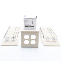 20 Eaton Ivory Mid-Size 2G UNBREAKABLE Receptacle Wallplate Outlet Covers PJ82V