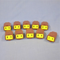 10 Cooper Brown Straight Blade Connectors Female Plug 15A 125V Non-Grounding NEMA 1-15 1-15R SA155B