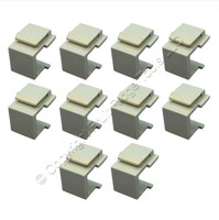 10 Cooper Aspire White Satin Pale Gray Blank Wallplate Port Filler Inserts 9558WS