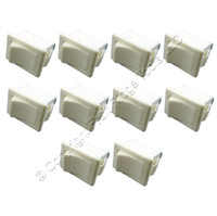 10 Leviton White Snap-In Mini Rocker Panel Switches ON/OFF 10A 125V SPDT Micro