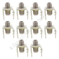 10 Leviton Almond Quickport Nickel F-Type Coaxial Cable Connector Jacks 40731-BA