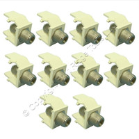 10 Leviton Acenti Quartz Quickport F-Type Coaxial Cable Jacks 75-Ohm AC084-FN