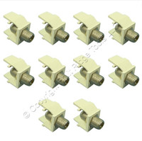 10 Leviton Acenti Sand Quickport F-Type Coaxial Cable Jacks 75-Ohm AC084-FN-SND