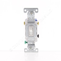 New Eaton White Toggle Wall Light Switch Control 3-WAY 15A 120V Bulk 1303-7W