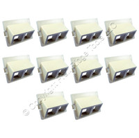 10 Leviton Ivory MOS Wallplate 2-Port Quickport 45� Adapters Insert Module 41294