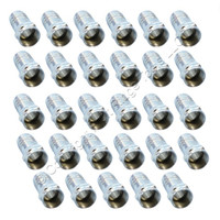 29 Cooper Silver 1-Piece Crimp-On Coaxial Cable End Connectors RG6 F-Type 2076