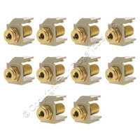 10 Leviton Ivory Quickport Stereo Speaker Banana Jacks Red Stripe 40837