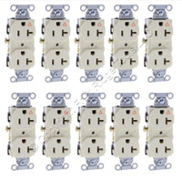 10PK Hubbell Almond ISOLATED GROUND COMMERCIAL Receptacle Outlet 20A IG20CRAL