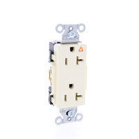 Hubbell Almond ISOLATED GROUND COMMERCIAL Decorator Receptacle 20A BULK IG20DRAL