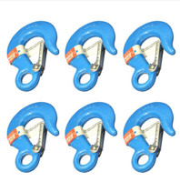 6 National Hardware Forged Steel Blue 5/16" Eye Slip Hooks With Latch N265-512