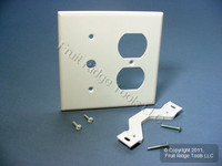 Leviton White Phone TV Cable Outlet Wallplate Telephone Duplex Receptacle Cover 88078
