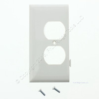 Pass and Seymour Semi-Jumbo White Sectional End Duplex Receptacle Outlet Unbreakable Wallplate Nylon Cover PJSE8-W