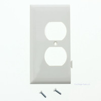 Pass and Seymour Semi-Jumbo White Sectional End Duplex Receptacle Outlet Unbreakable Wallplate Nylon Cover PJSE8-W