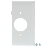 Pass and Seymour Semi-Jumbo White Sectional End Single Receptacle Outlet Unbreakable Wallplate Nylon Cover PJSE7-W