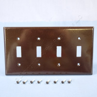 Leviton Brown 4-Gang Toggle Light Switch Cover Wall Plate Switchplate 85012