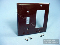 Leviton Brown Thermoplastic Combination Switch Plate Decora GFCI Cover Nylon Wallplate GFI 80707