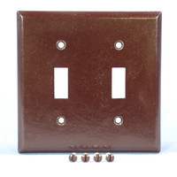 Eagle Brown 2-Gang Standard Toggle Switch Cover Thermoset Wall Plate Switchplate 2139B