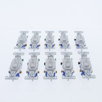 10 Eaton White Toggle Wall Light Switches 3-WAY Quiet 15A 120V 1303-7W