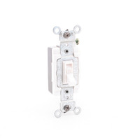 Leviton White COMMERCIAL Framed Toggle Switch 15A Single Pole 54501-2W Bulk