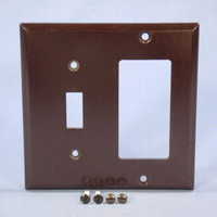 Eagle Brown 2-Gang Decorator GFCI Switch Cover Receptacle Thermoset Wallplate Switchplate 2153B